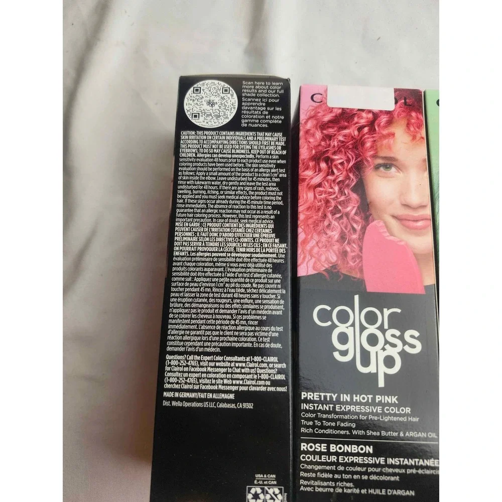 Clairol Color Gloss Up Teal Time & Pretty In Hot Pink Temporary Hair Color 3 ct